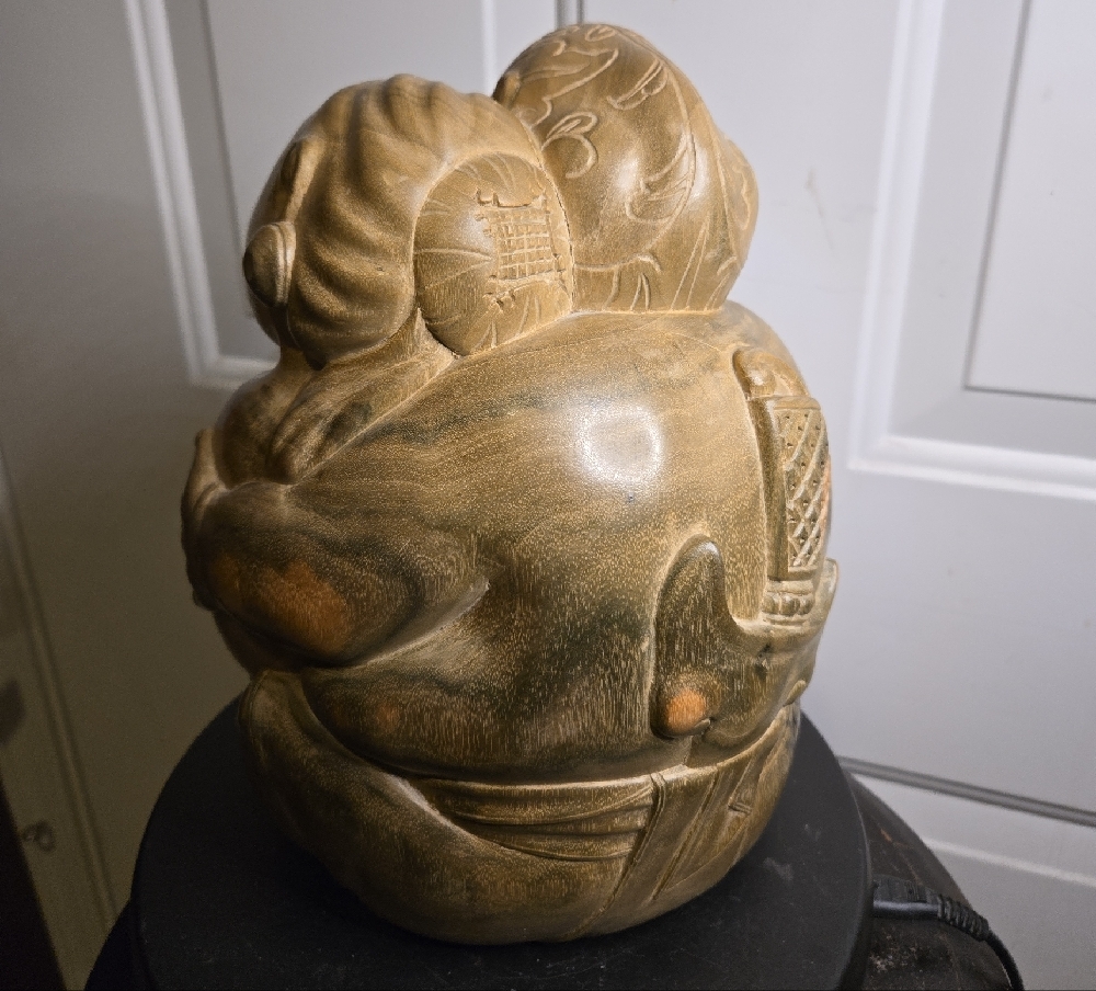 Buddha Wayan Signed Ida B. Marka Iwi Purne Bali Hand Carved Wooden Sculpture - Picture 5 of 14